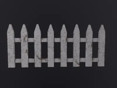 Wooden Fence 3D Model Low-poly 3D model