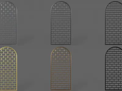 PBR Prison Window 5 Low-poly 3D model