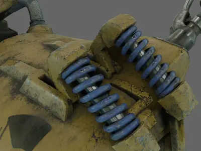 PBR SciFi Rigged ScrapGun With VFX and Sound Effects Low-poly 3D model