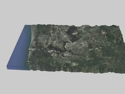 Jacksonville City Low-poly 3D model