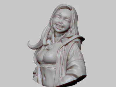 Sci-fi girl bust 75mm 3D print model
