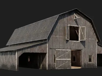 41-42-43-44 - Farm Buildings 4K PBR GameReady Low-poly 3D model