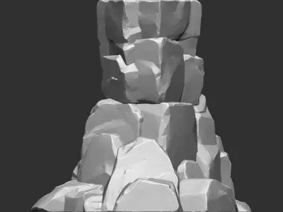3D model of stone columns Zbrush sculpt 3D model