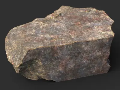 Low poly Brown Granite Rock Pack 200104 Low-poly 3D model