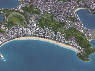 Copacabana - 3D City Model Low-poly 3D model