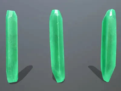 Crystal Set emerald gemstones in shapes and sizes Low-poly 3D model