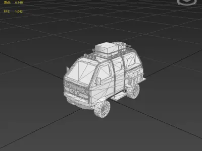 Stylish next generation van Low-poly 3D model