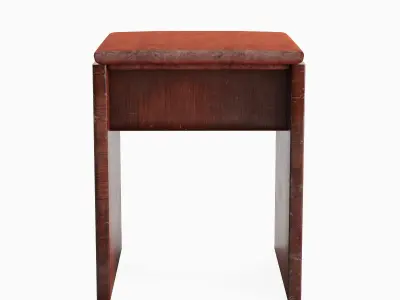 Wooden Stool A 02 Low-poly 3D model