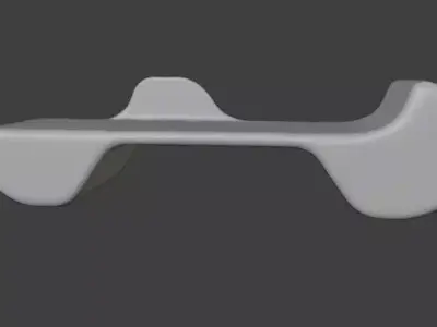Parametric Organic Wooden Bench Modern Fluid Street Furniture Low-poly 3D model