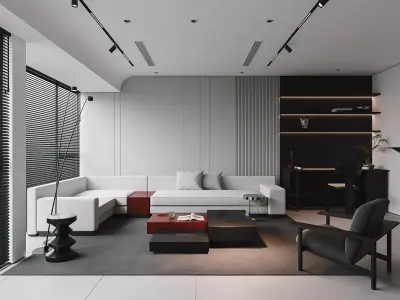 Modern style living room 3D model