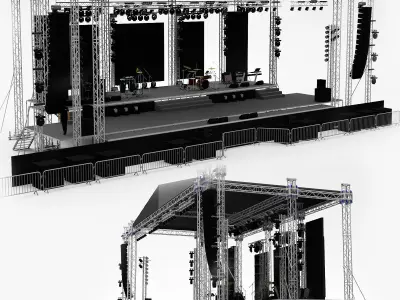Detailed Equipped Festival Stage 3D model