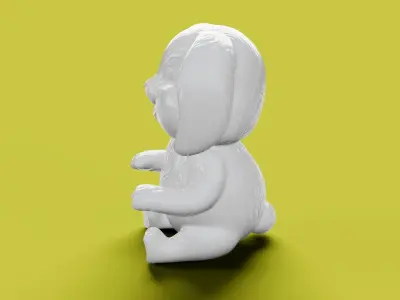 Bunny sitting Low-poly 3D model