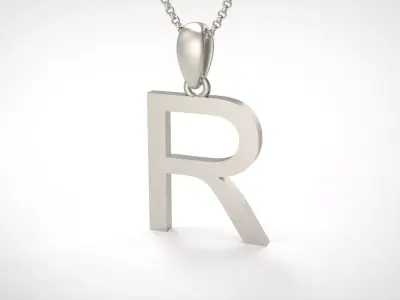 Model 618 Classic Initial Light R Letter 3D print model