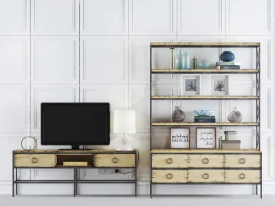 Tv Unit Set - 1 3D model