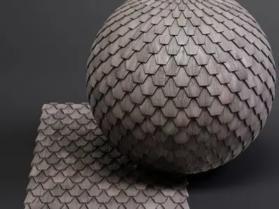 Woodfacades vol03 Wood Shingles 8K Seamless PBR Materials Texture