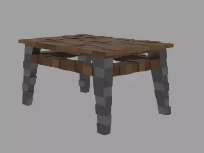Low Poly Stylized Dining Table Game Ready Low-poly 3D model