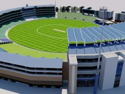  Wanderers Stadium - Johannesburg Low-poly 3D model