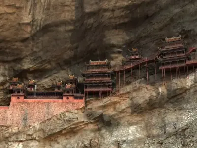 Hanging Temple  Xuankong Temple  Hengshan Datong 3D model
