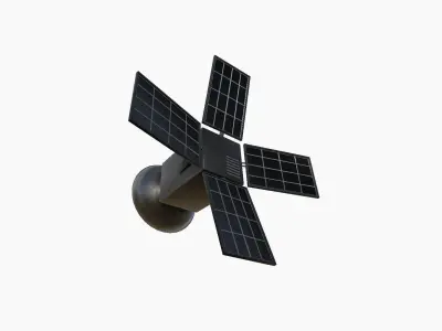 Satellite G06 Steel Black - SciFi Space Design Low-poly 3D model