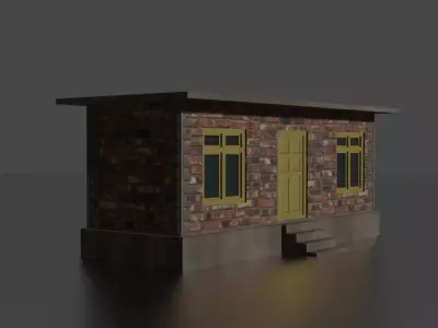 City house low-poly  Low-poly 3D model