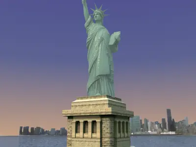 Statue of Liberty Island Low-poly 3D model