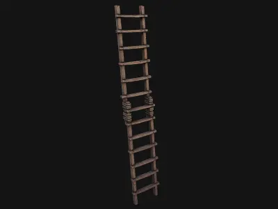 Ladder wooden Low-poly 3D model