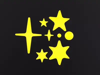  Stars 3D Model Low-poly 3D model