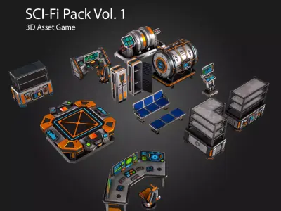  SCI-FI Pack Vol 1 Low-poly 3D model