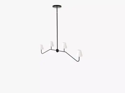 Crystorama Keenan Four Light Black Forged Chandelier 3D model
