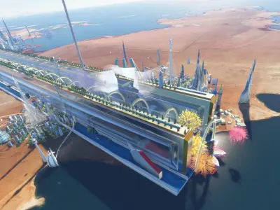 NEOM the Line - Extended Low-poly 3D model