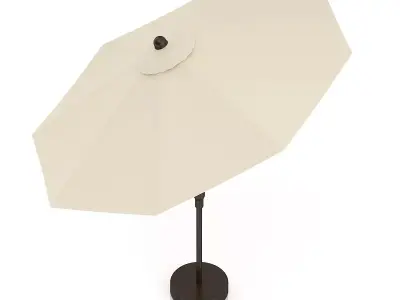 Round Beige Sunshade Umbrella 1 3D model