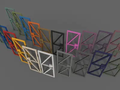 PBR Metal Door Fance B Low-poly 3D model