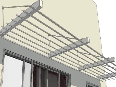 Overhang Sun Shade Louvres Cover 3D model