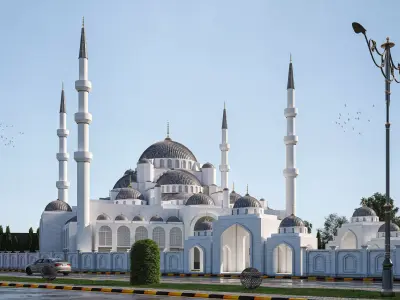 Mosque With Autocad Working Drawings 3D model