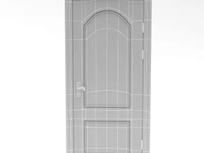 exterior wooden door set 3D model