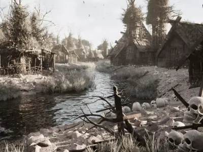 Tribal Village 39 Assets Low-poly 3D model