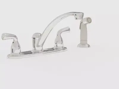 Chrome Faucet kit Low-poly 3D model