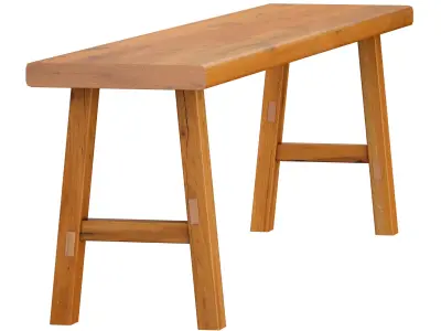 Wooden bench 3D model 2