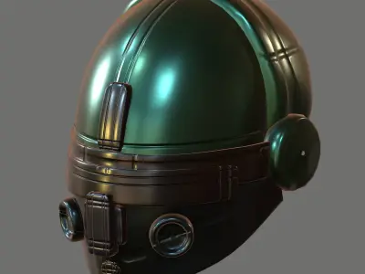 Gas mask helmet 3d model scifi Low-poly  Low-poly 3D model 187