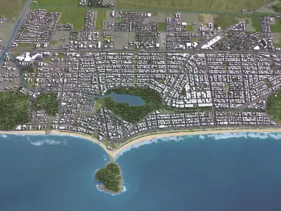 Barra da Tijuca - 3D City Model Low-poly 3D model