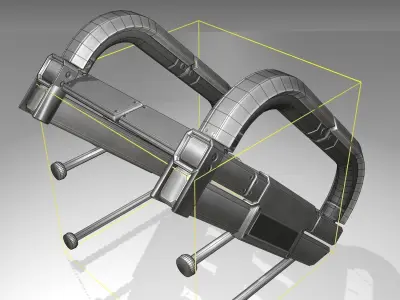 Futuristic Stairs - 9 - Basic Textures Low-poly 3D model