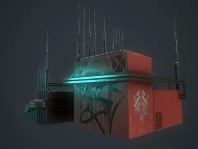 Sci-fi Station 10 Low-poly 3D model