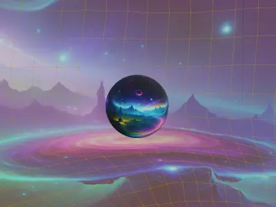 Panoramic Sky SET - Celestial Odyssey 01 - 3D mesh and Sphere Low-poly 3D model