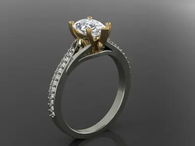 Women Band with Central Groove and Polished Smooth Finish 3D print model