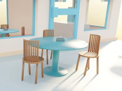 Ice Cream Shop Lowpoly 3D model