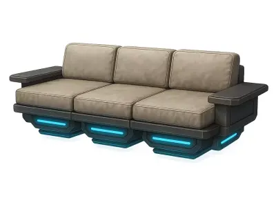 HoverTech Futuristic Sofa Low-poly 3D model