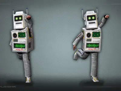 Space Cardboard Boy Low-poly 3D model
