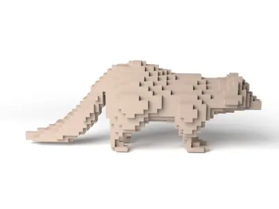 Raccoon Minecraft Voxel Low-poly 3D model