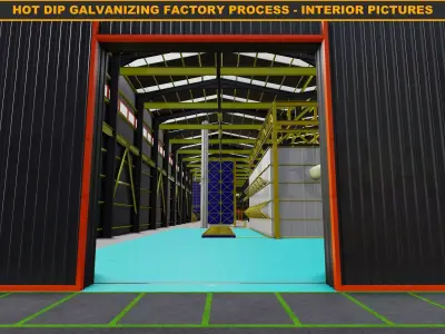 HOT DIP GALVANIZING FACTORY PROCESS Low-poly 3D model