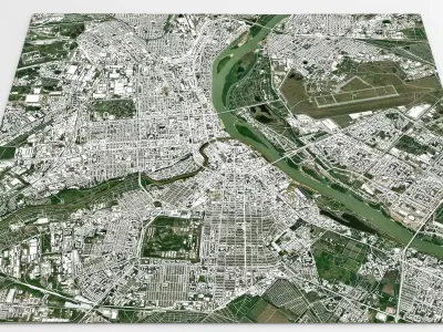 Cityscape Omsk Russia 3D model